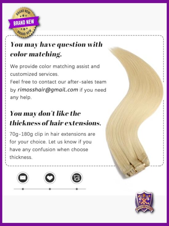 Clip in Hair Extensions Real Human Hair - 130g 14 inch 7pcs Straight Premium